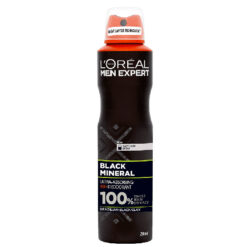 اسپری ضد تعریق لورال مدل loreal man expert black mineral حجم 250 میل