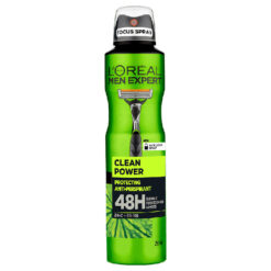 اسپری ضد تعریق لورال مدل loreal man expert clean power حجم 250 میل