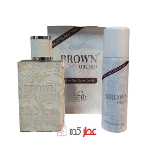عطر مردانه فراگرنس ورد با اسپری BROWN ORCHID Blanc Edition حجم 100 میل